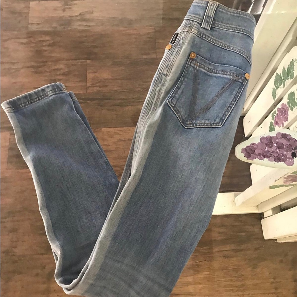 Versace high rise light blue slim fit jeans - Picture 4 of 14